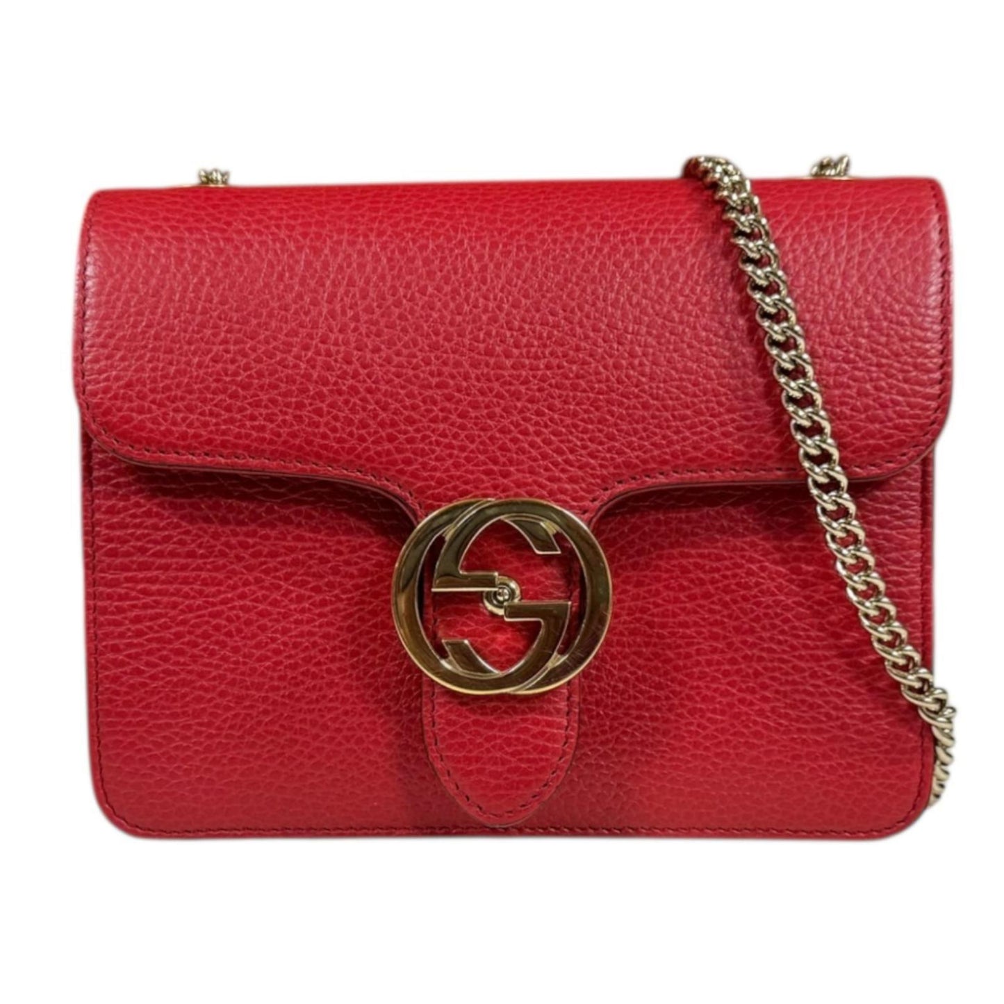 Gucci Red Color Leather Shoulder Bag ( )