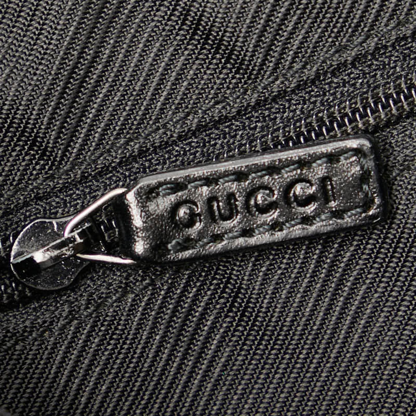 Gucci Black Canvas Leather Handbag Shoulder Bag ( )