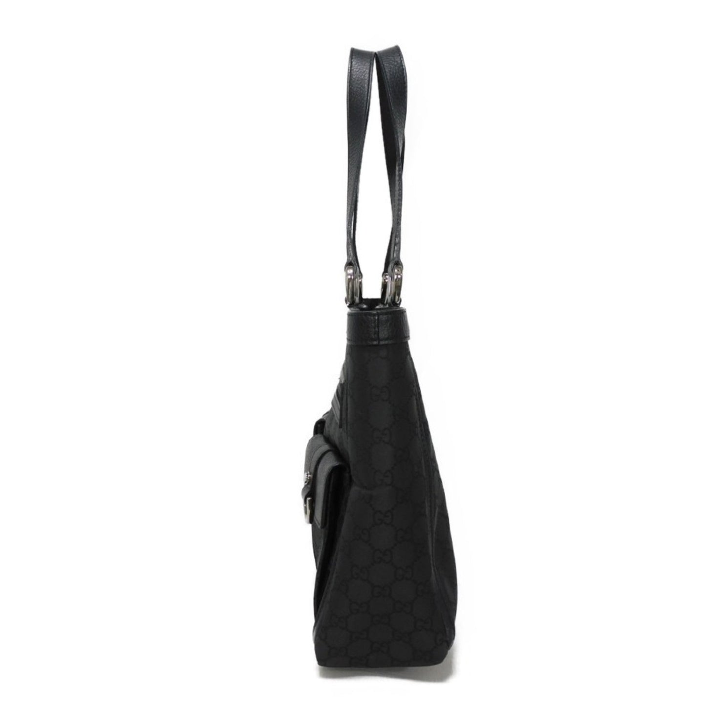 Gucci Black Nylon Leather Shoulder Bag Tote Bag