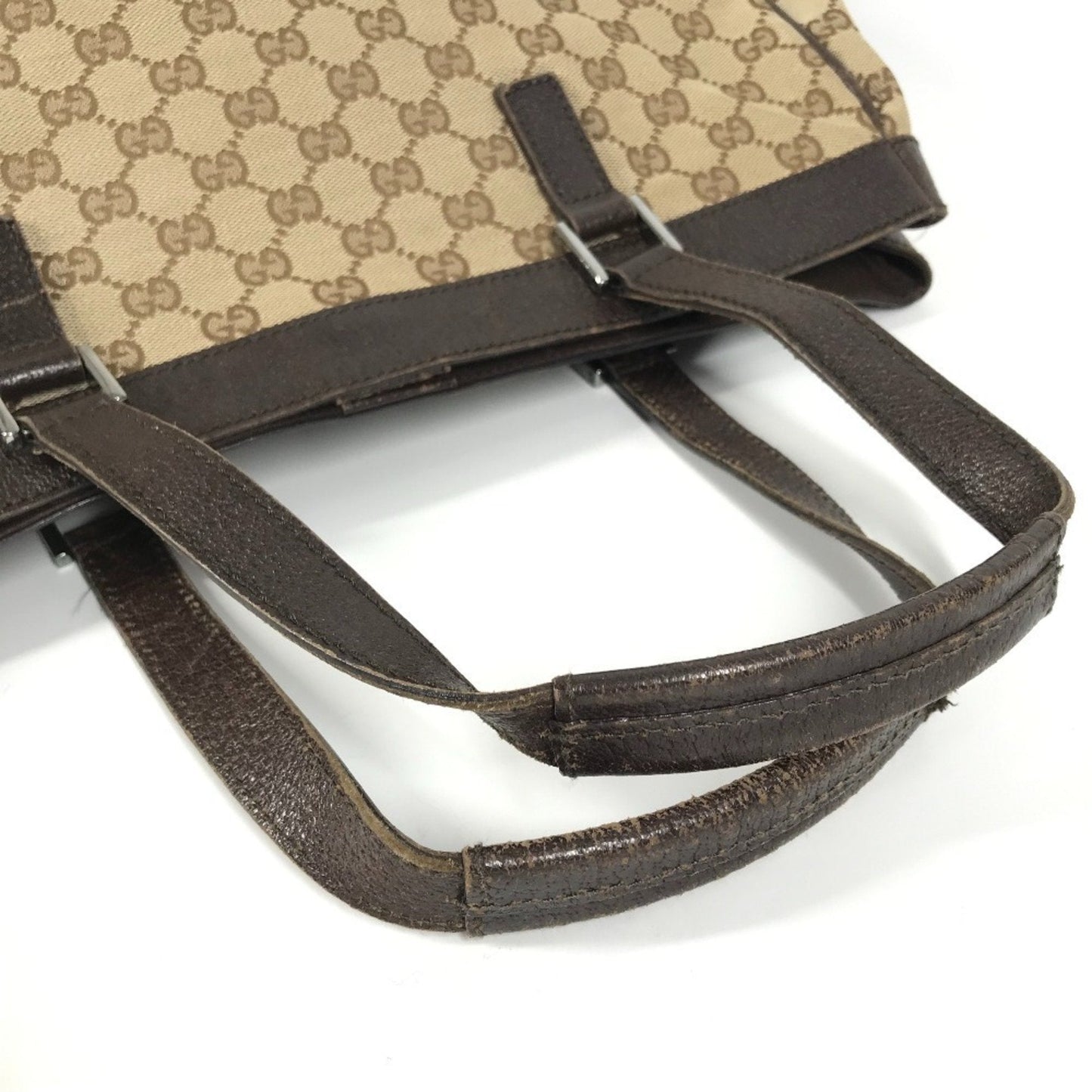 Gucci Beige Dark Brown Gg Canvas Shoulder Bag Tote Bag ( )