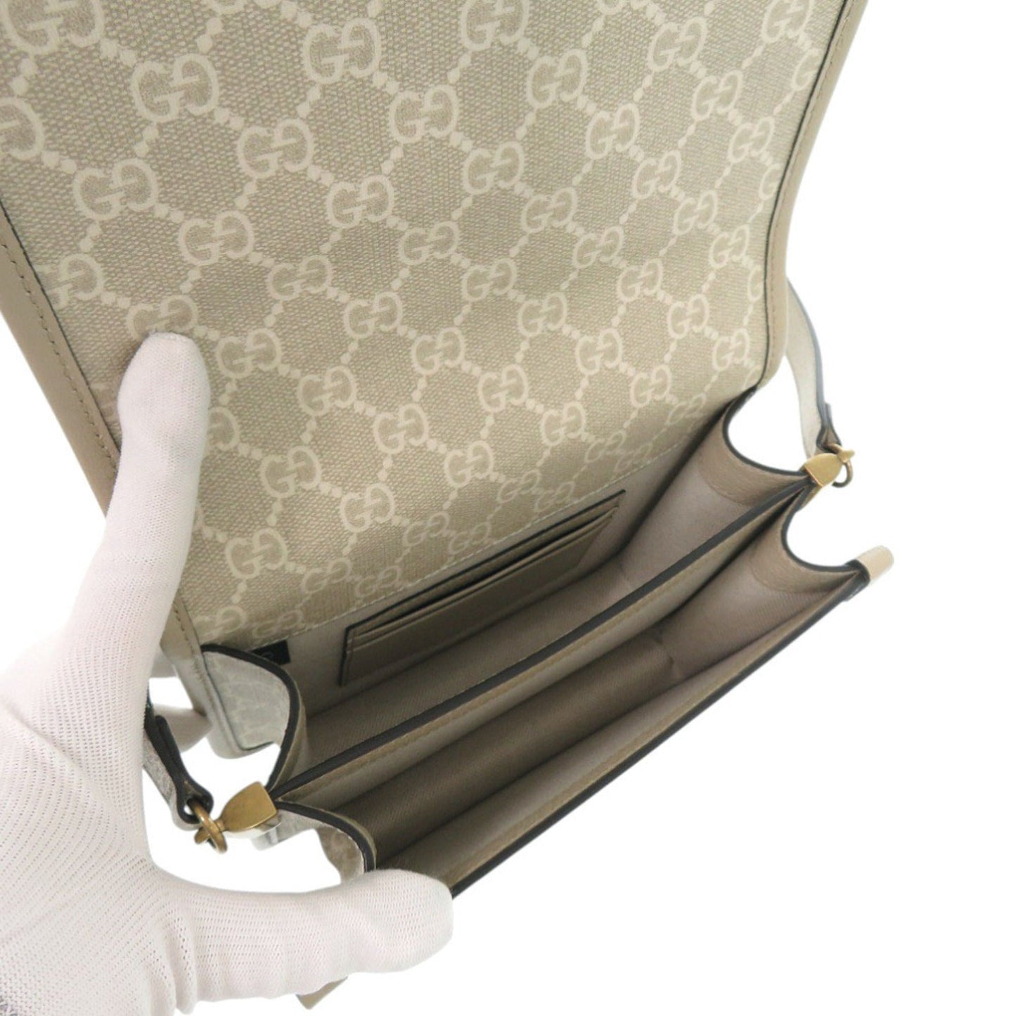 Gucci Beige Gg Supreme Shoulder Bag ( )