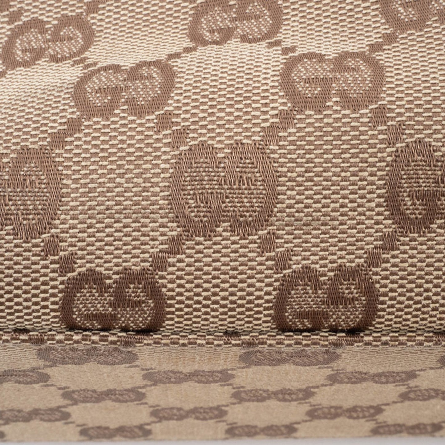 Gucci Beige Black Bamboo Canvas Handbag ( )