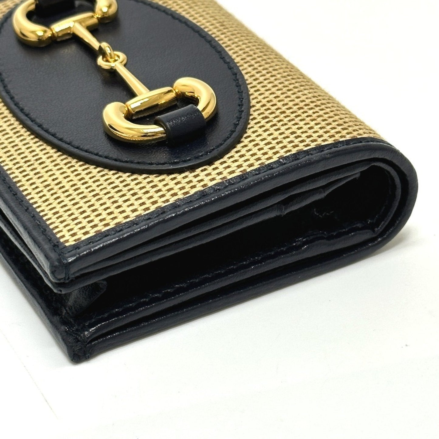 Gucci Beige Canvas Leather Wallet (Tri-Fold) ( )