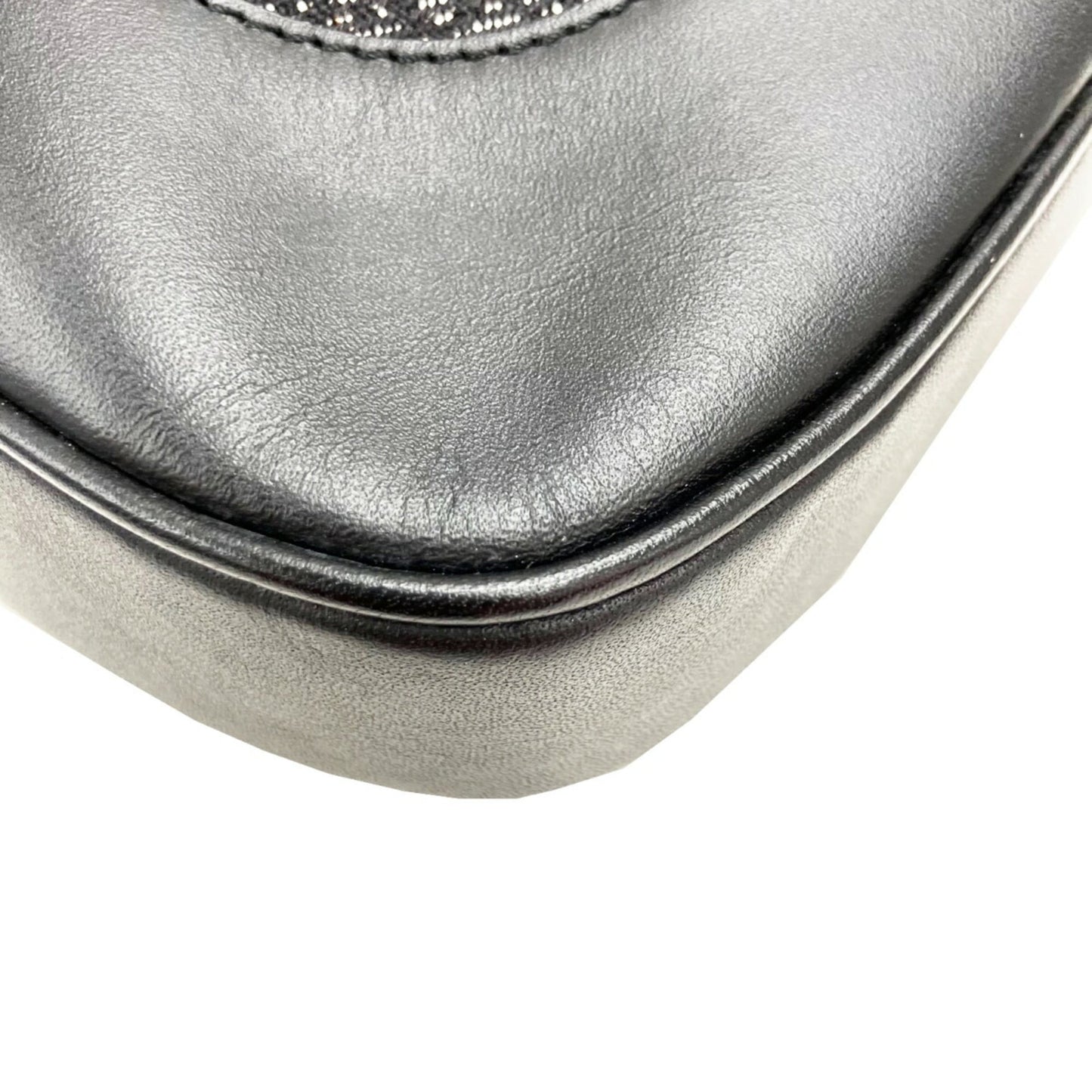 Gucci Black Canvas Leather Handbag ( )