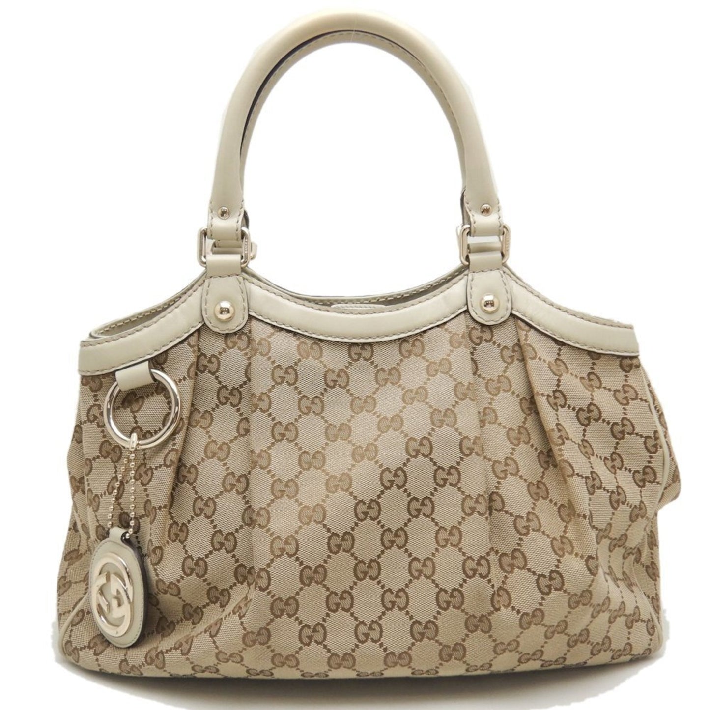Gucci Beige Gg Canvas Tote Bag