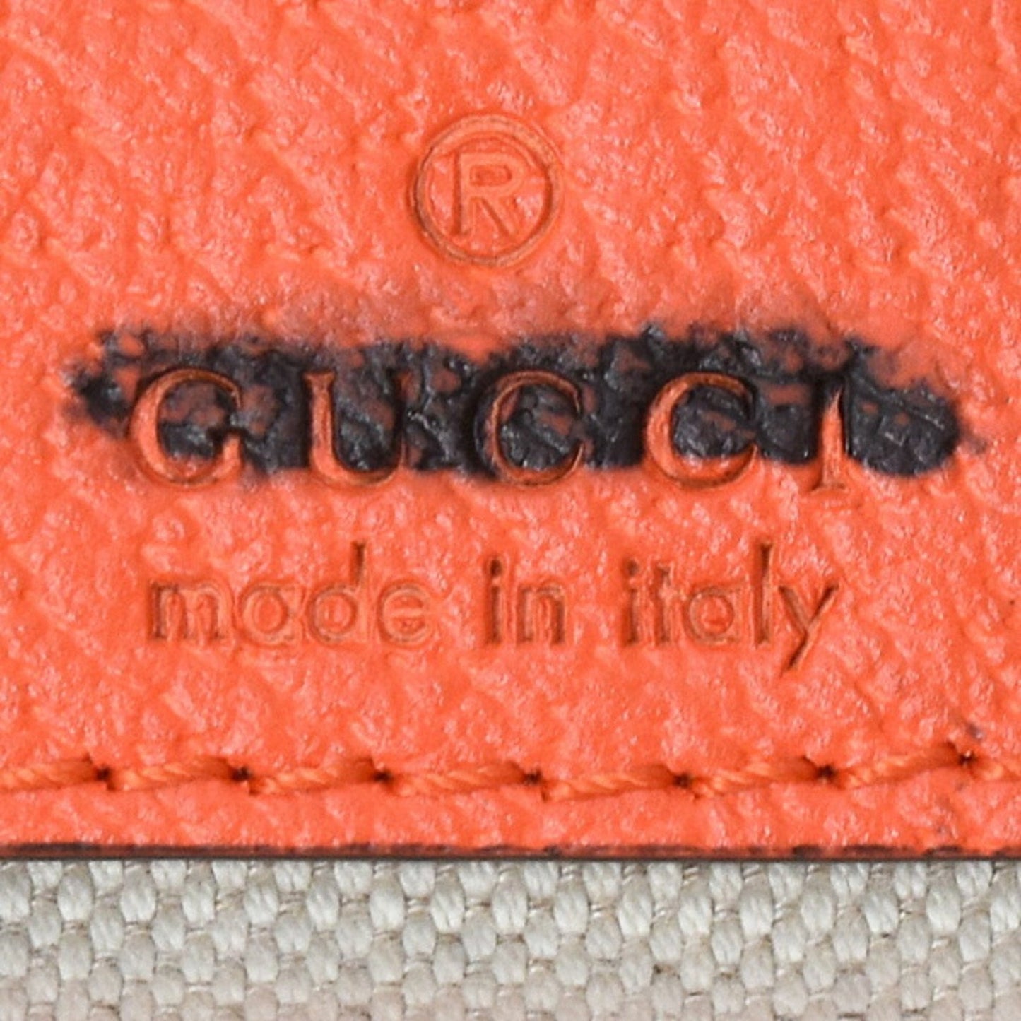 Gucci Orange White Canvas Handbag Tote Bag ( )