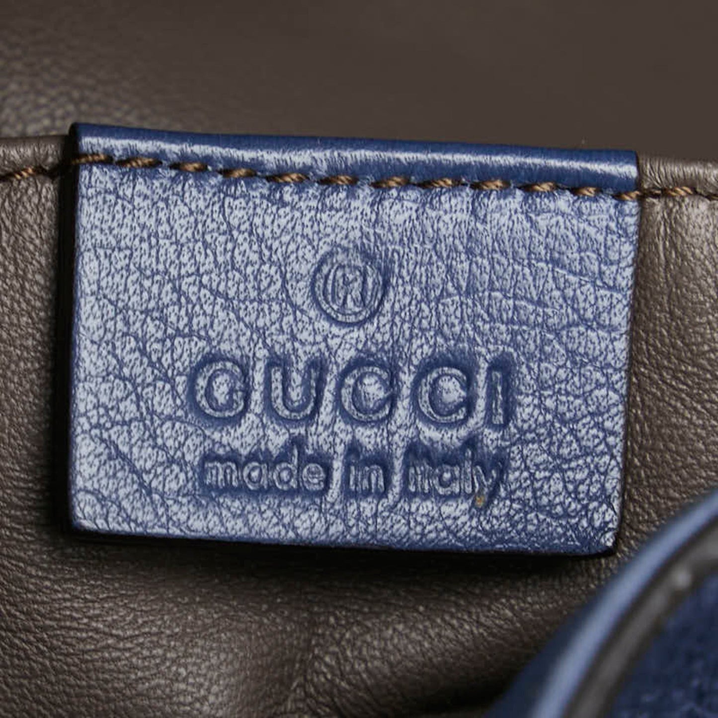 Gucci Bamboo Navy Leather Handbag Shoulder Bag ( )