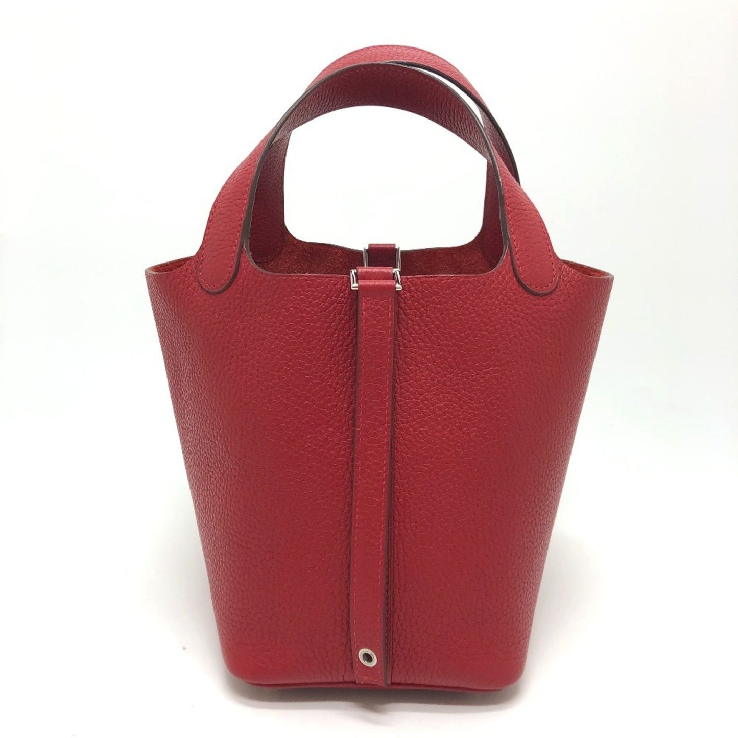 Hermes Picotin Red Color Rouge Casaque Taurillon Clemence Leather Handbag ( )