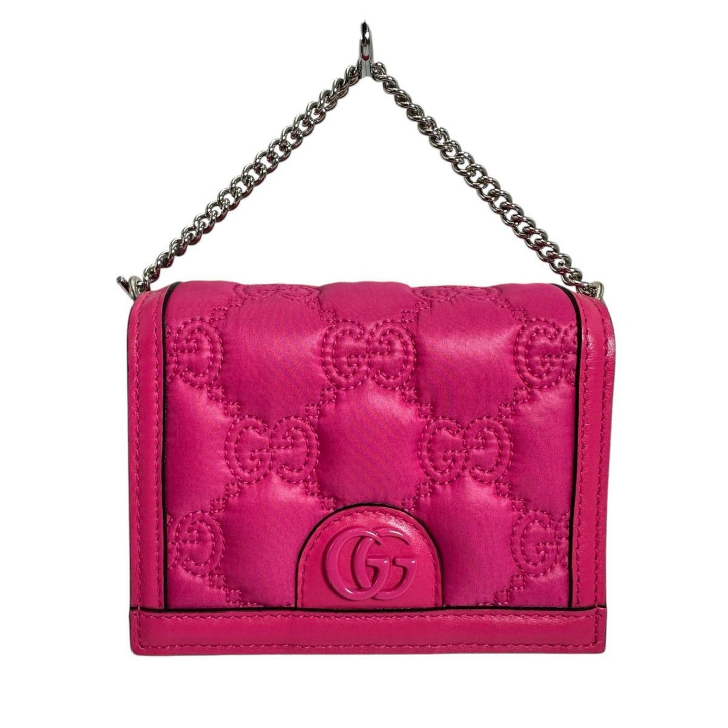 Gucci Pink Nylon Leather Handbag ( )