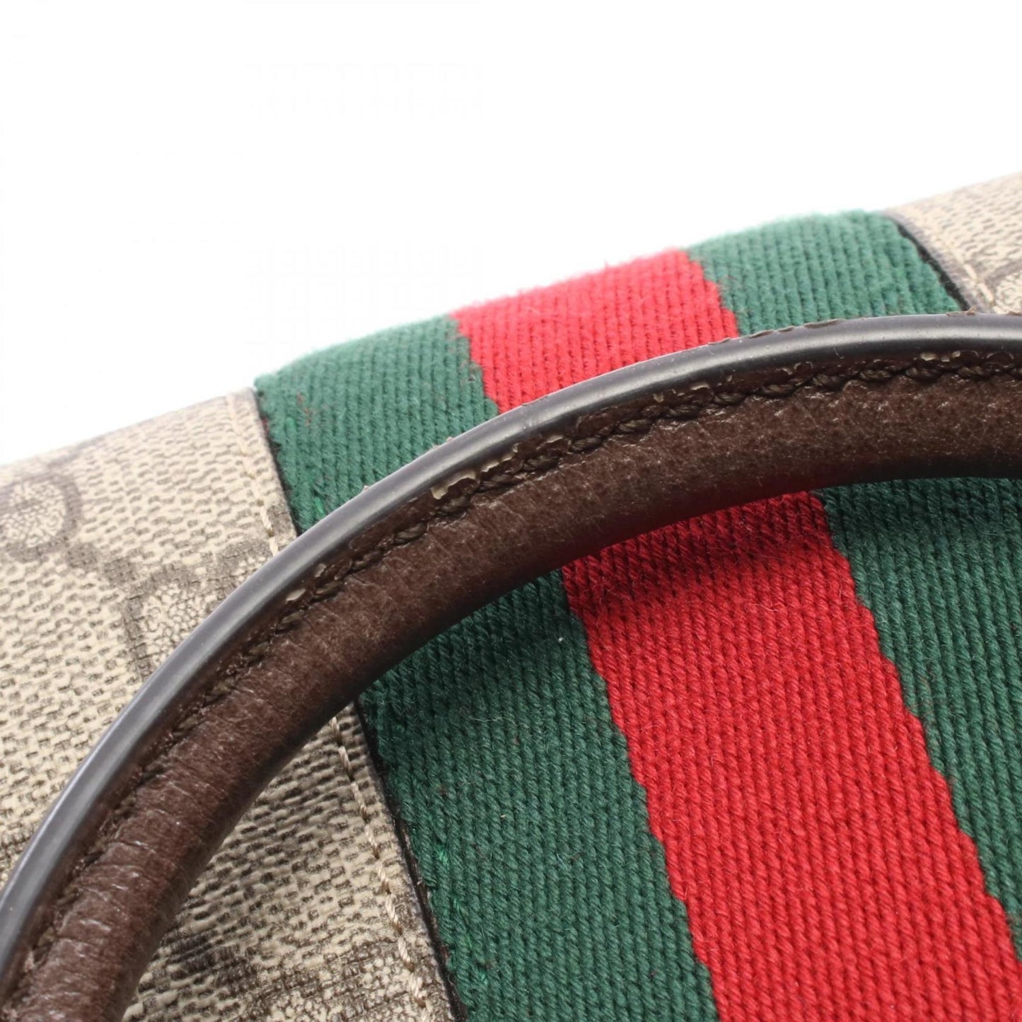 Gucci Beige Brown Multi-Color Coated Canvas Pvc Leather/Webbing Handbag ( )