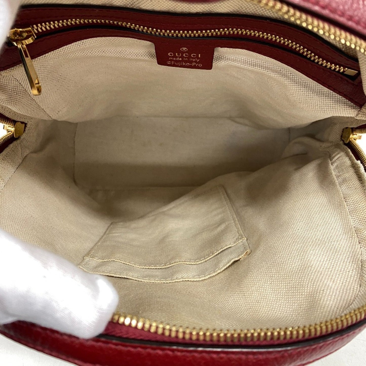 Gucci Beige Red Color Gg Supreme Backpack ( )