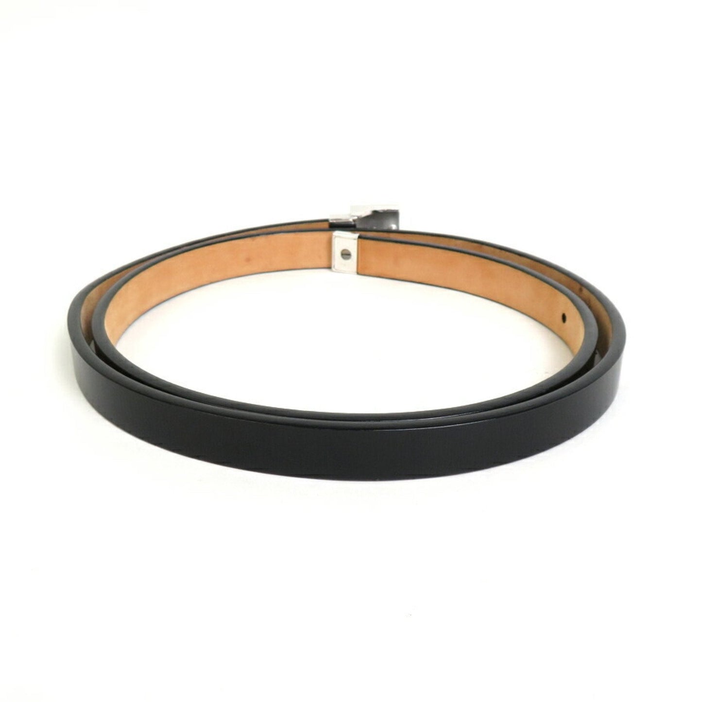 LOUIS VUITTON Belt Suntulle Carre Leather/Metal Black/Silver Men's