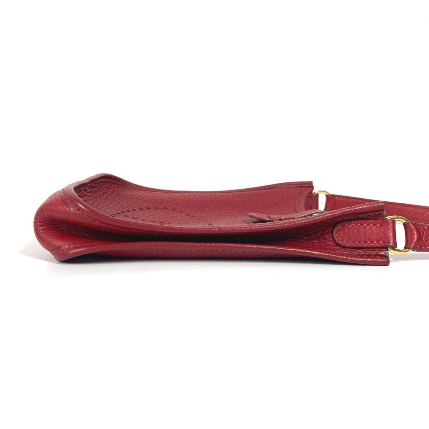 Hermes Red Color Rouge H Taurillon Clemence Leather Pochette Shoulder Bag ( )