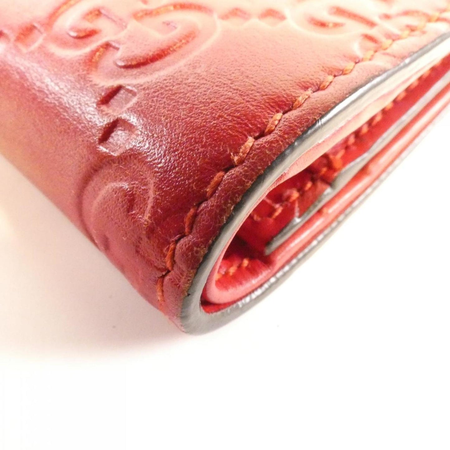Gucci Red Color Leather Wallet (Bi-Fold) ( )