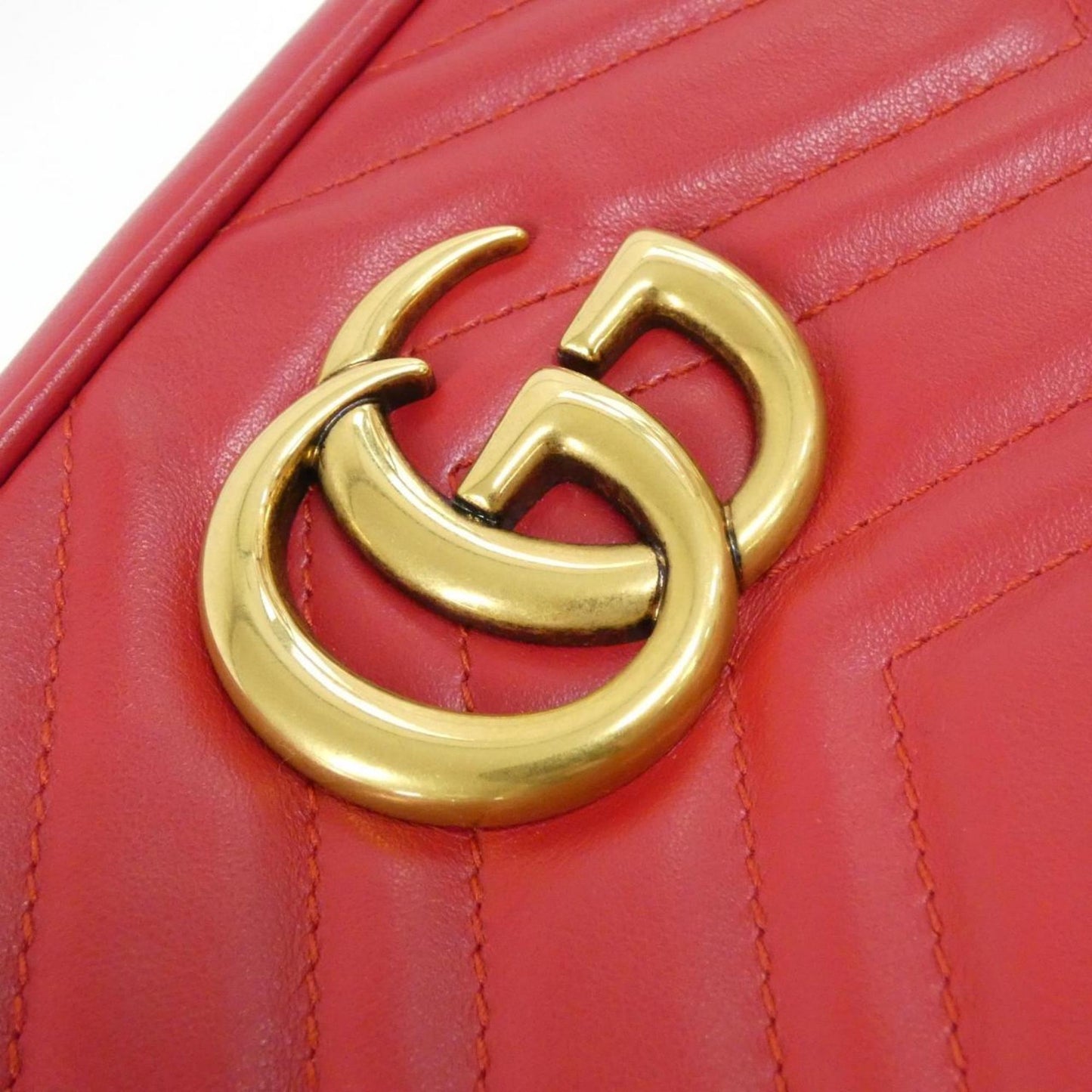 Gucci Red Color Leather Shoulder Bag ( )