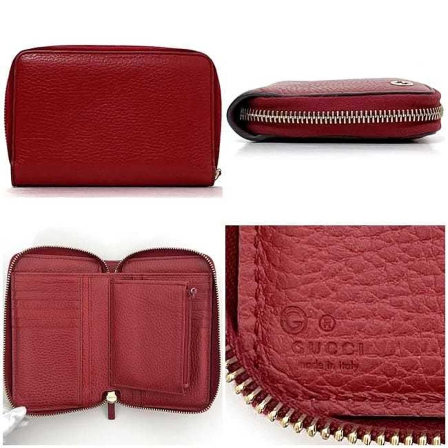 Gucci Red Color Leather Wallet (Bi-Fold) ( )