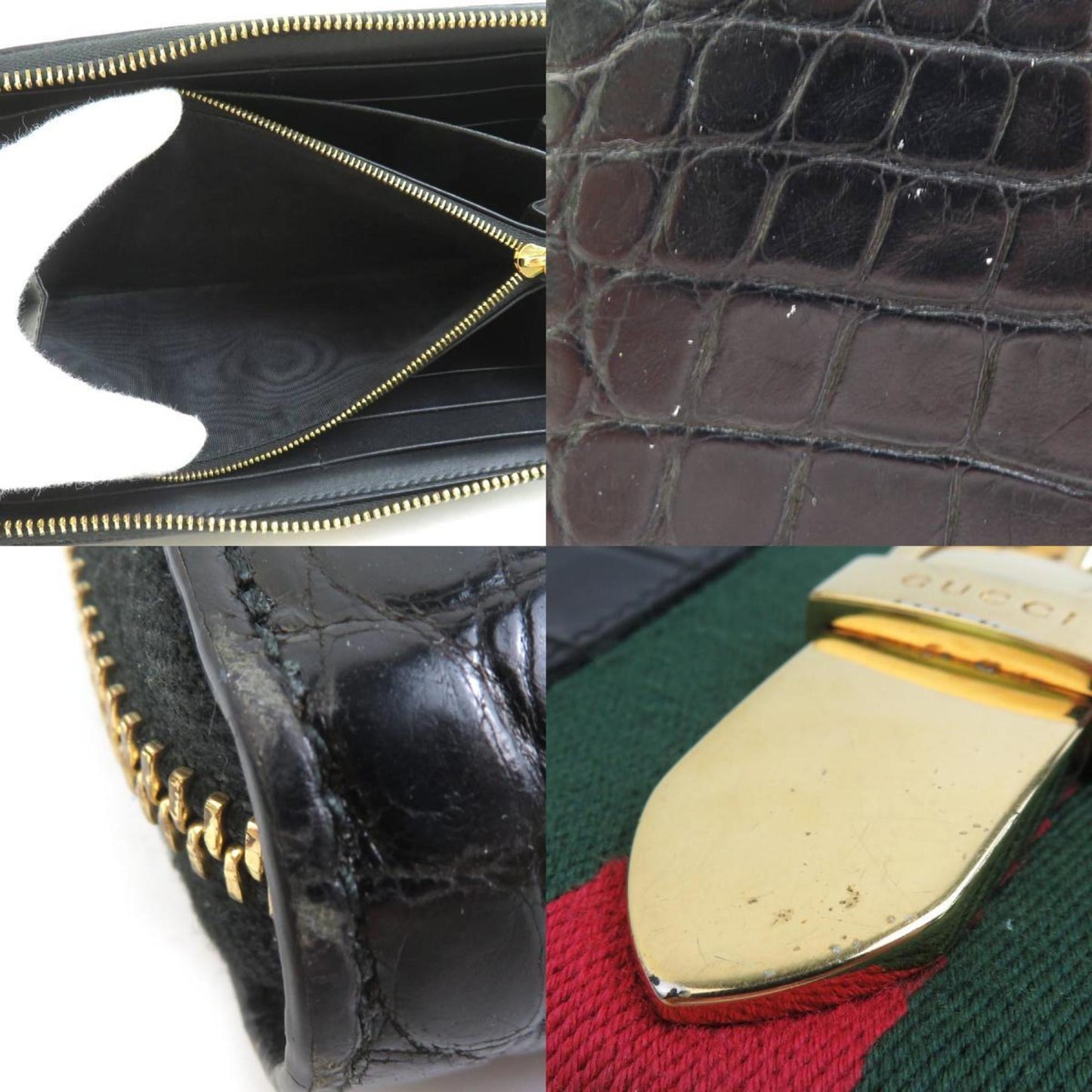Gucci Black Leather Long Bill Wallet (Bi-Fold) ( )
