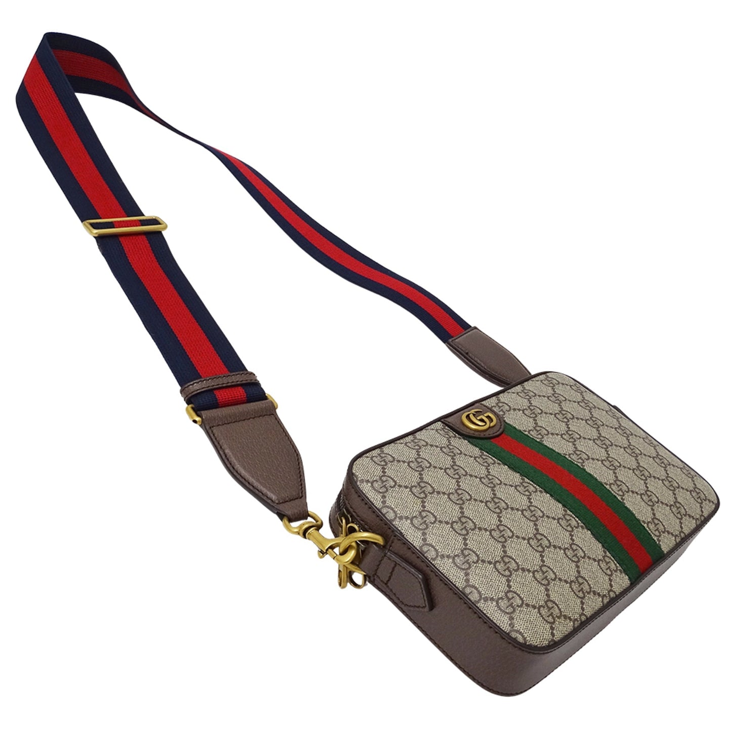 Gucci Beige Brown Gg Supreme Canvas Clutch Bag Shoulder Bag ( )
