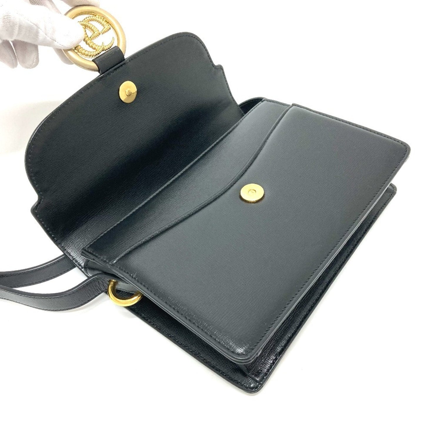 Gucci Black Leather Shoulder Bag ( )