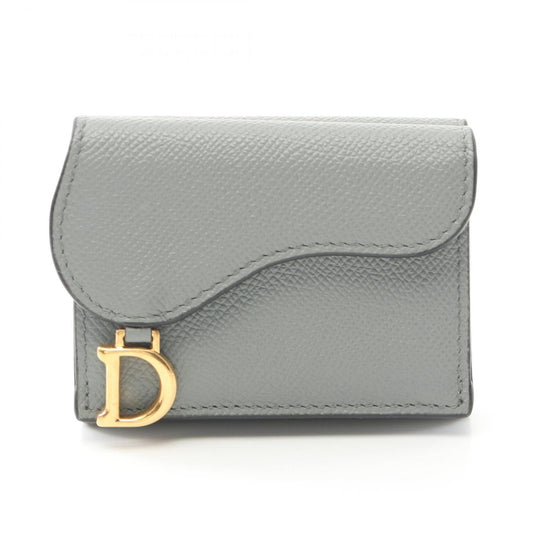Christian Dior Gray Leather Wallet (Tri-Fold) ()