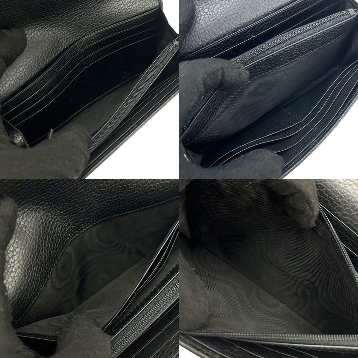 Gucci Black Leather Long Wallet (Bi-Fold) ( )