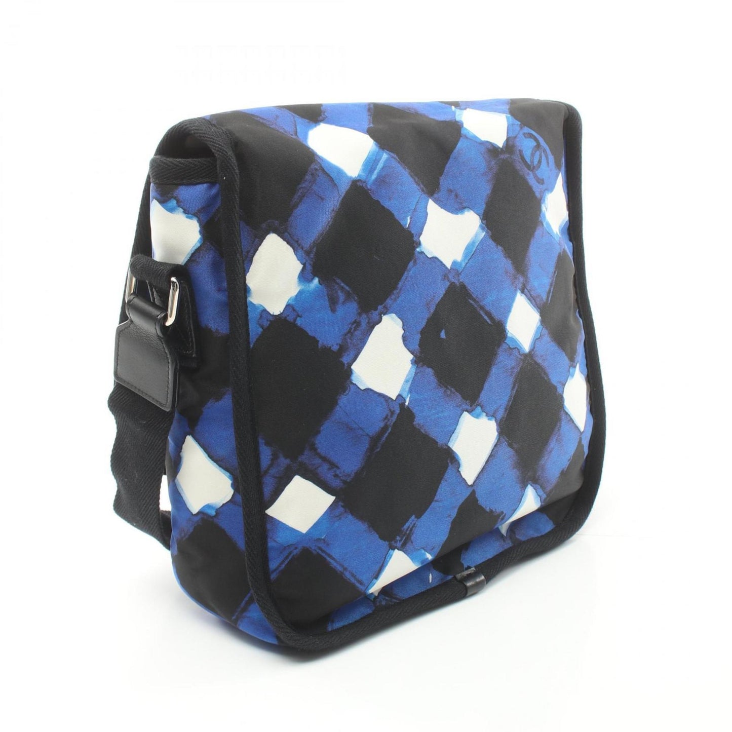 CHANEL Airline Shoulder Bag, Nylon, Women's, Blue, Black, White