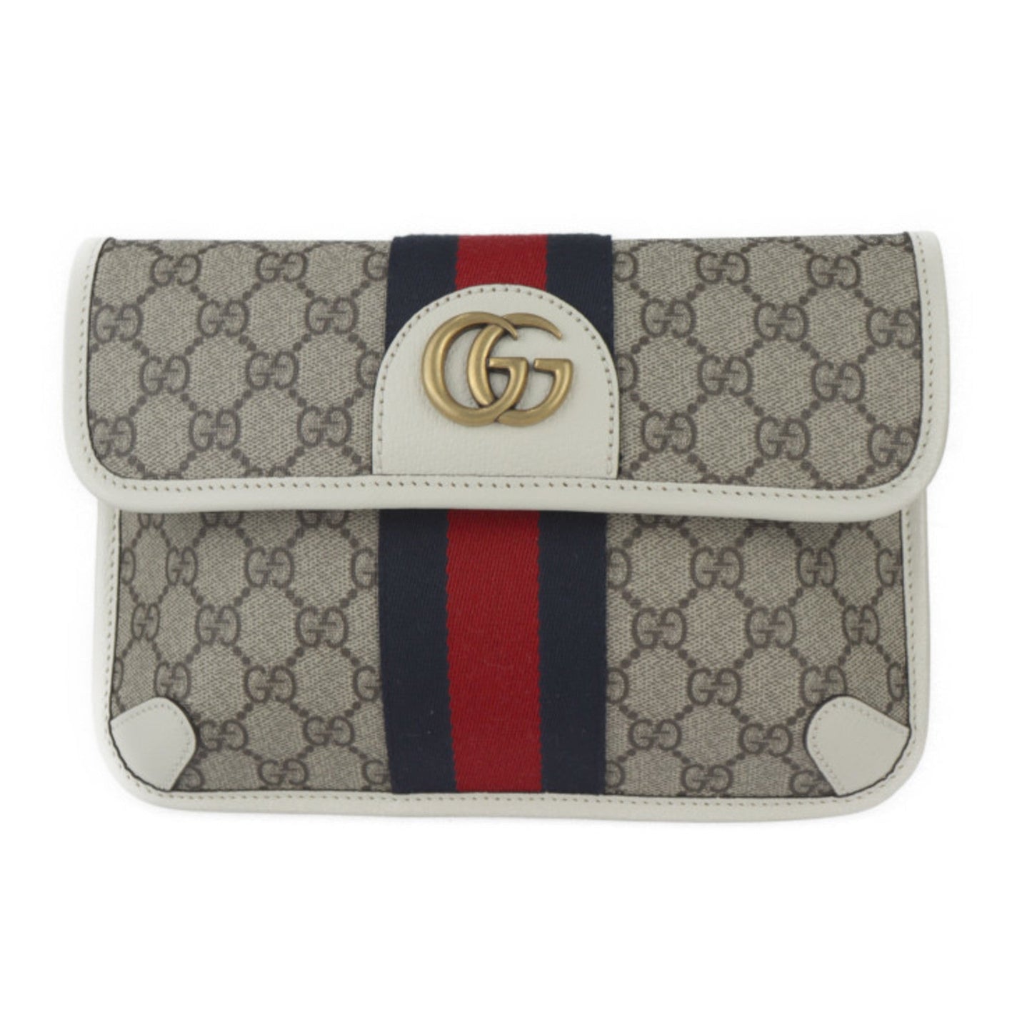Gucci Beige White Gg Supreme Leather Fanny Pack ( )
