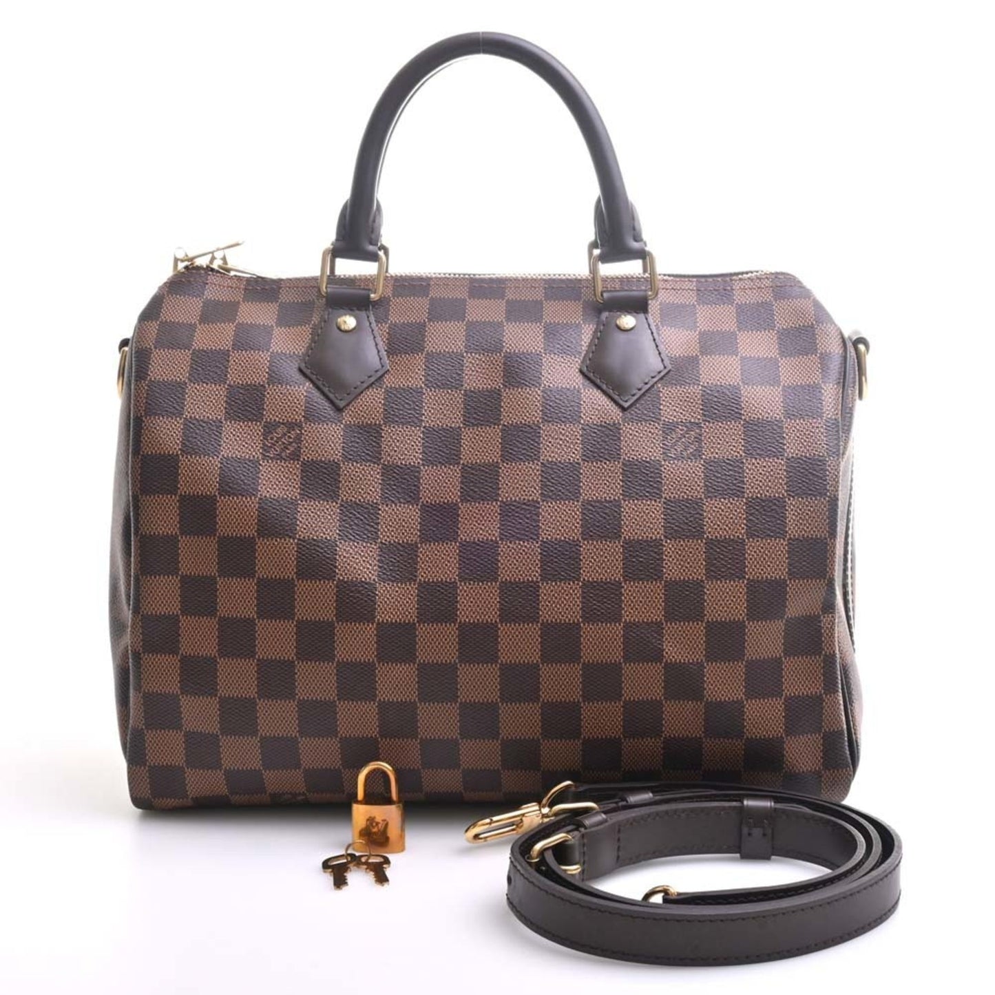 LOUIS VUITTON Damier Speedy Bandouliere 30 Handbag Boston Bag N41367 Brown Women's