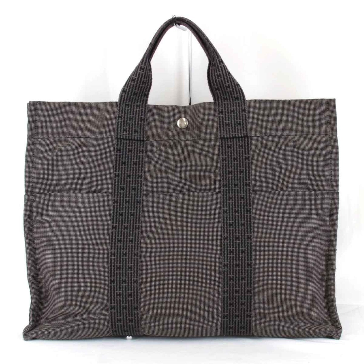 Hermes Gray Canvas Handbag ( )