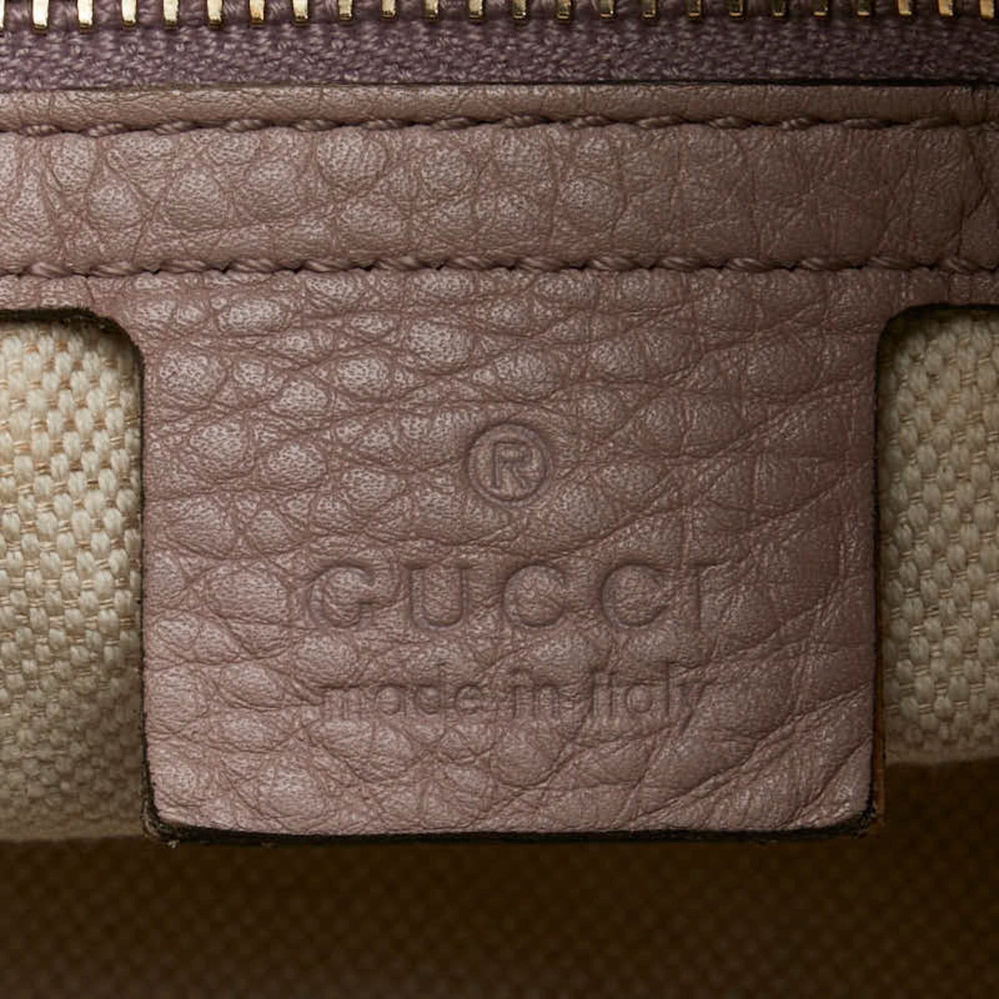 Gucci Beige Pink Canvas Leather Handbag Shoulder Bag ( )