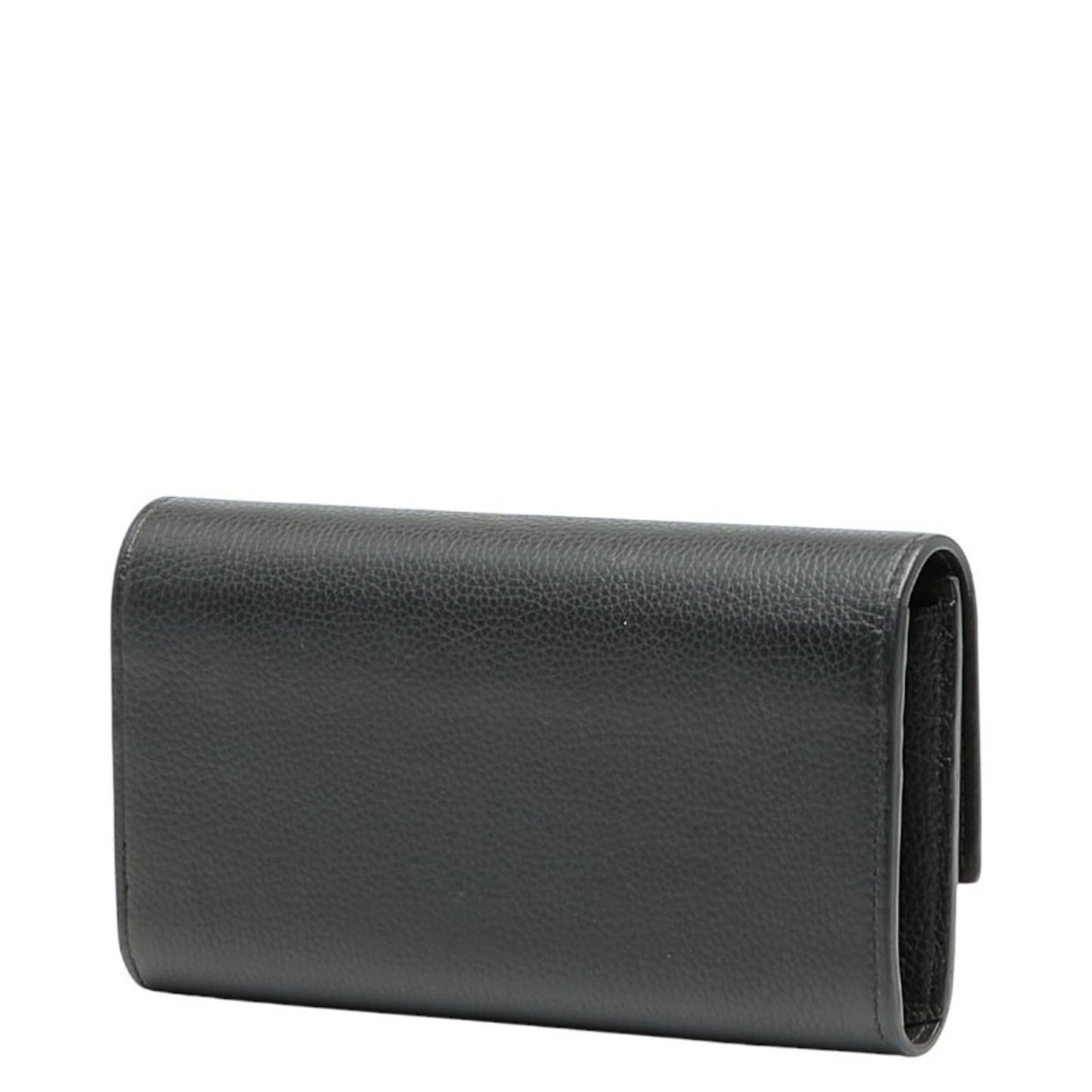 Christian Dior Black Leather Long Wallet (Bi-Fold) ()