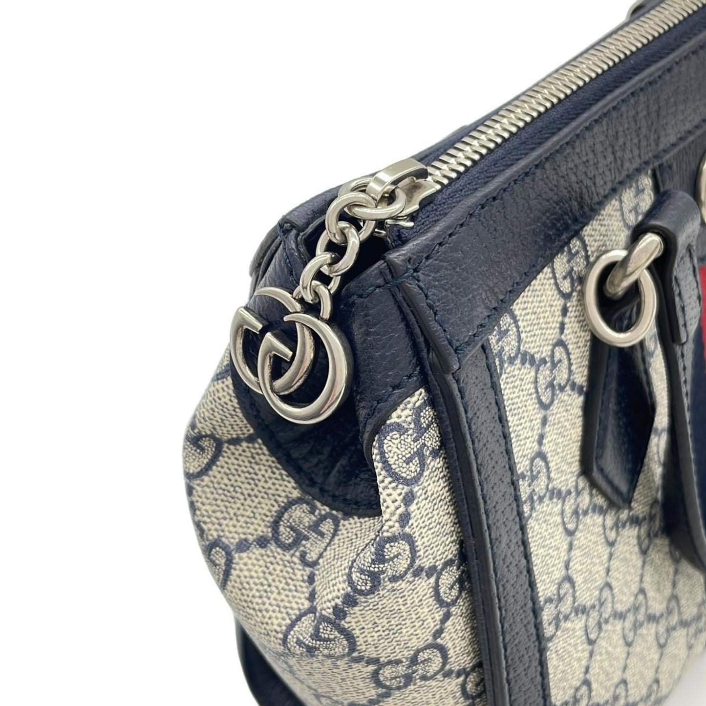 Gucci Beige Blue Gg Supreme Leather Handbag ( )
