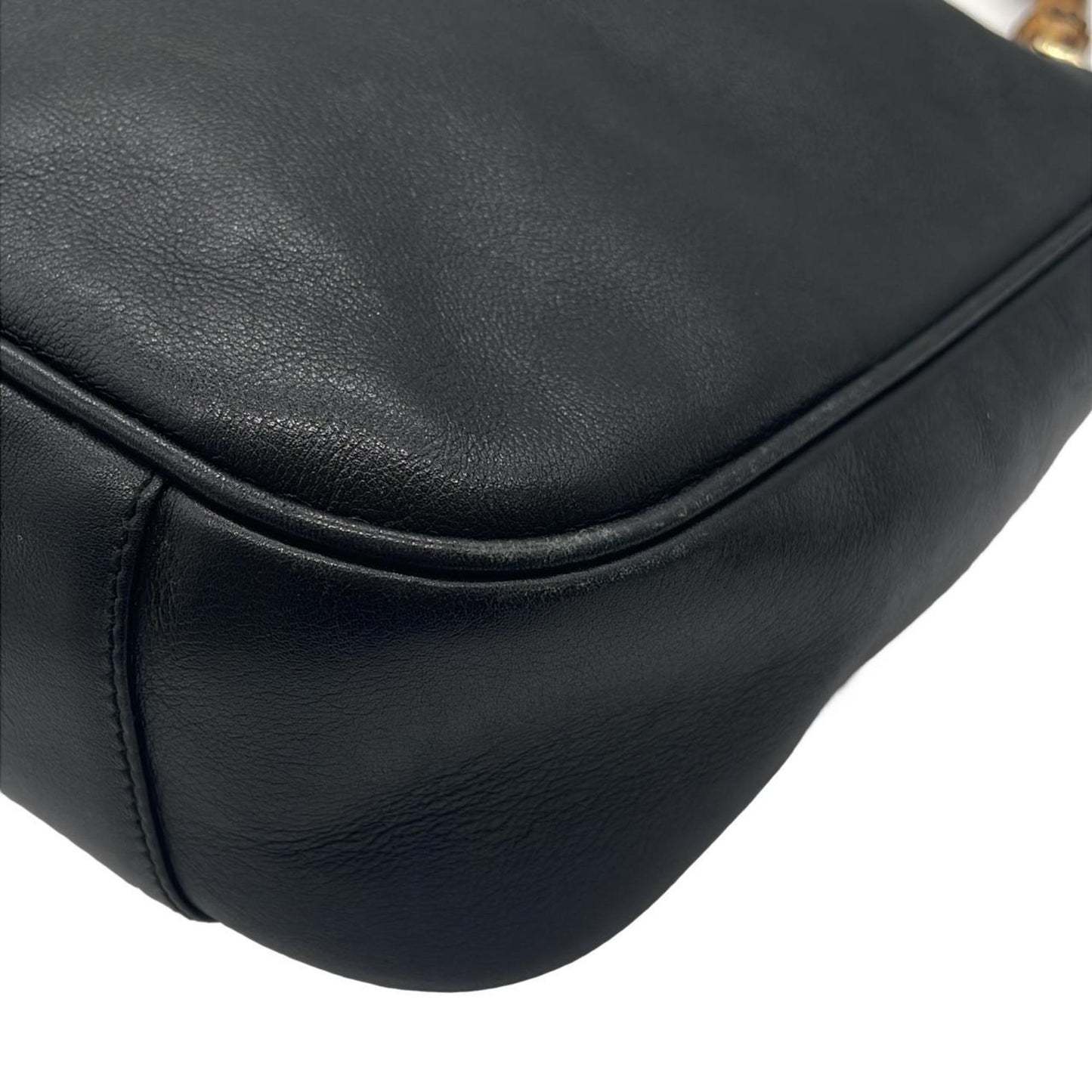 Gucci Black Leather Shoulder Bag ( )