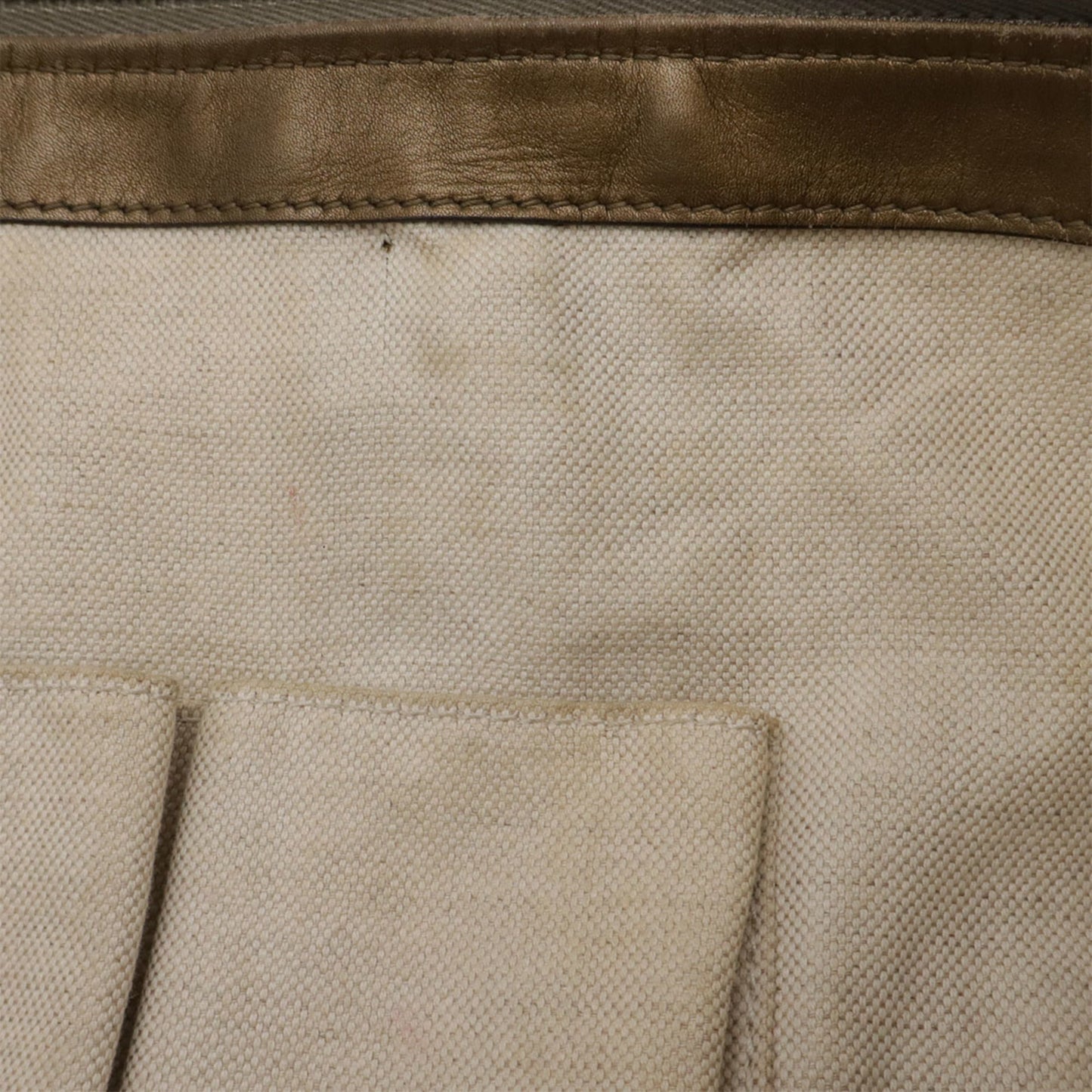 Gucci Bronze Khaki Gg Canvas Leather Shoulder Bag Tote Bag ( )