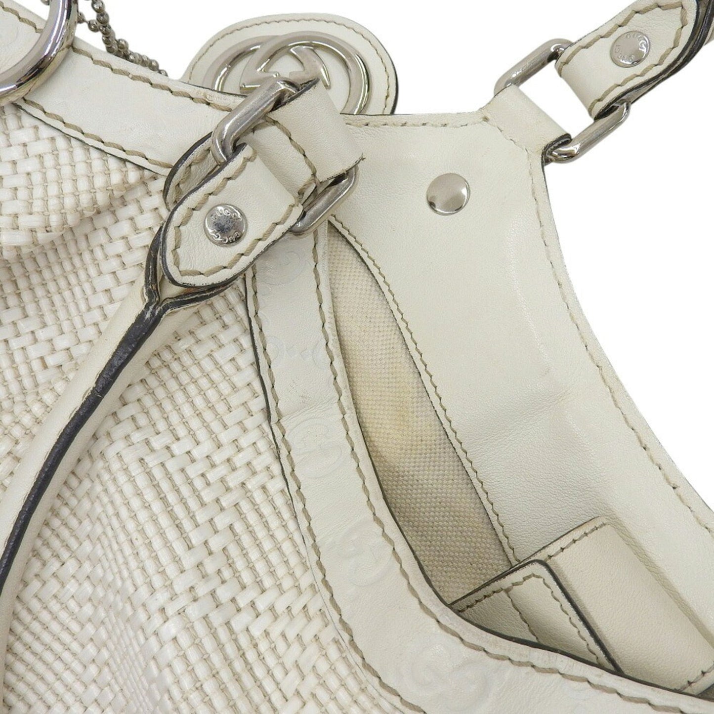Gucci White Leather Handbag ( )