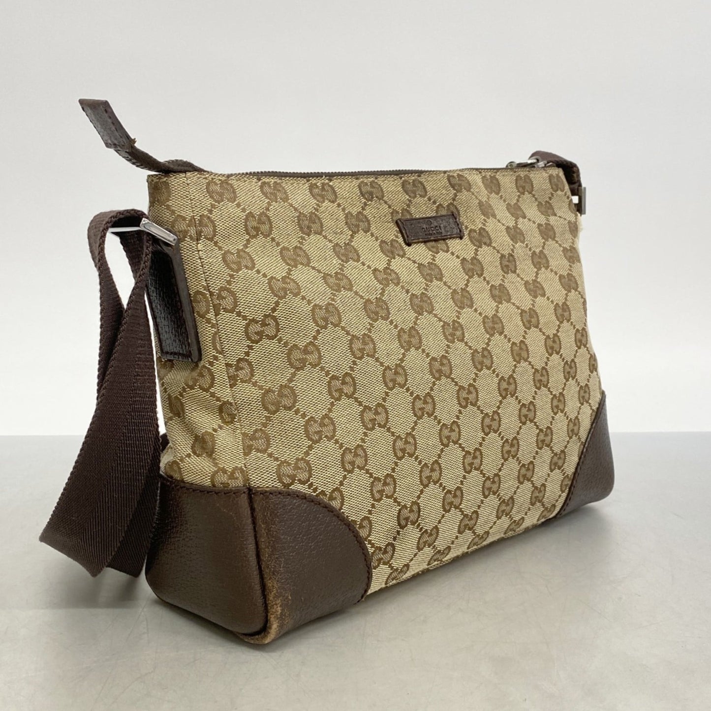 Gucci Brown Canvas Shoulder Bag ( )