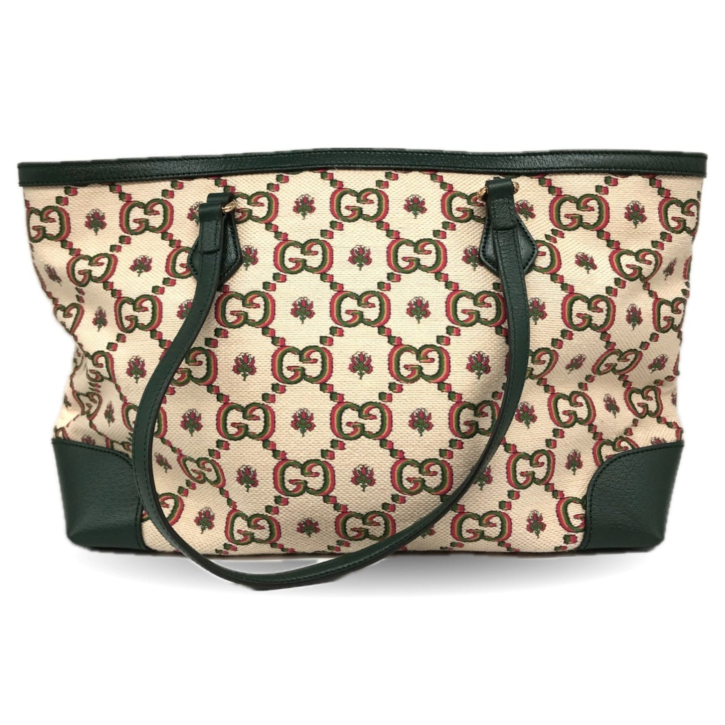 Gucci Gg Canvas Green Gg Canvas Tote Bag ( )