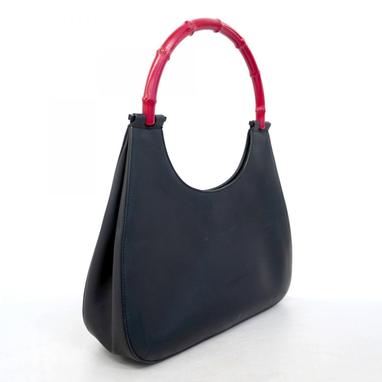 Gucci Black Red Color Leather Handbag ( )
