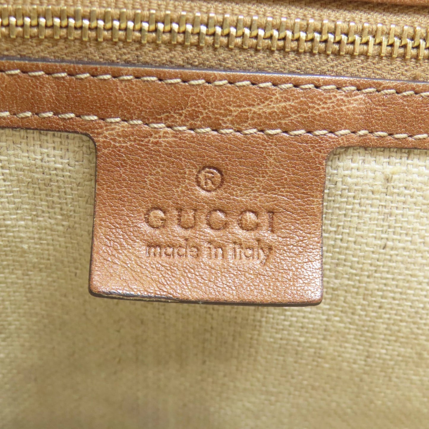 Gucci Blue Brown Orange Leather Straw Tote Bag ( )