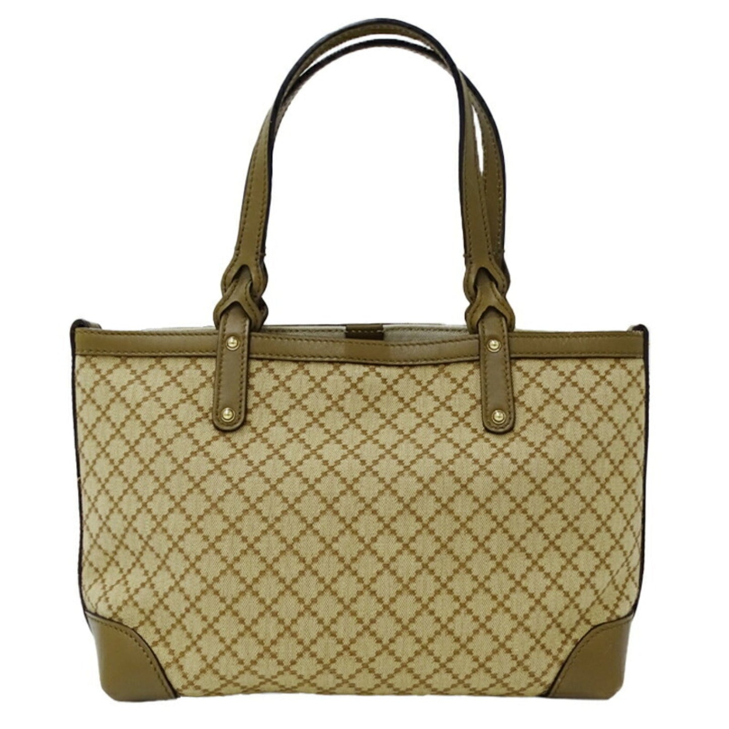 Gucci Diamante Beige Khaki Canvas Tote Bag ( )