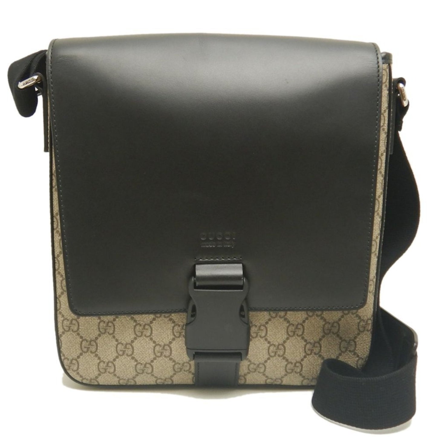 Gucci Beige Black Gg Supreme Shoulder Bag ( )