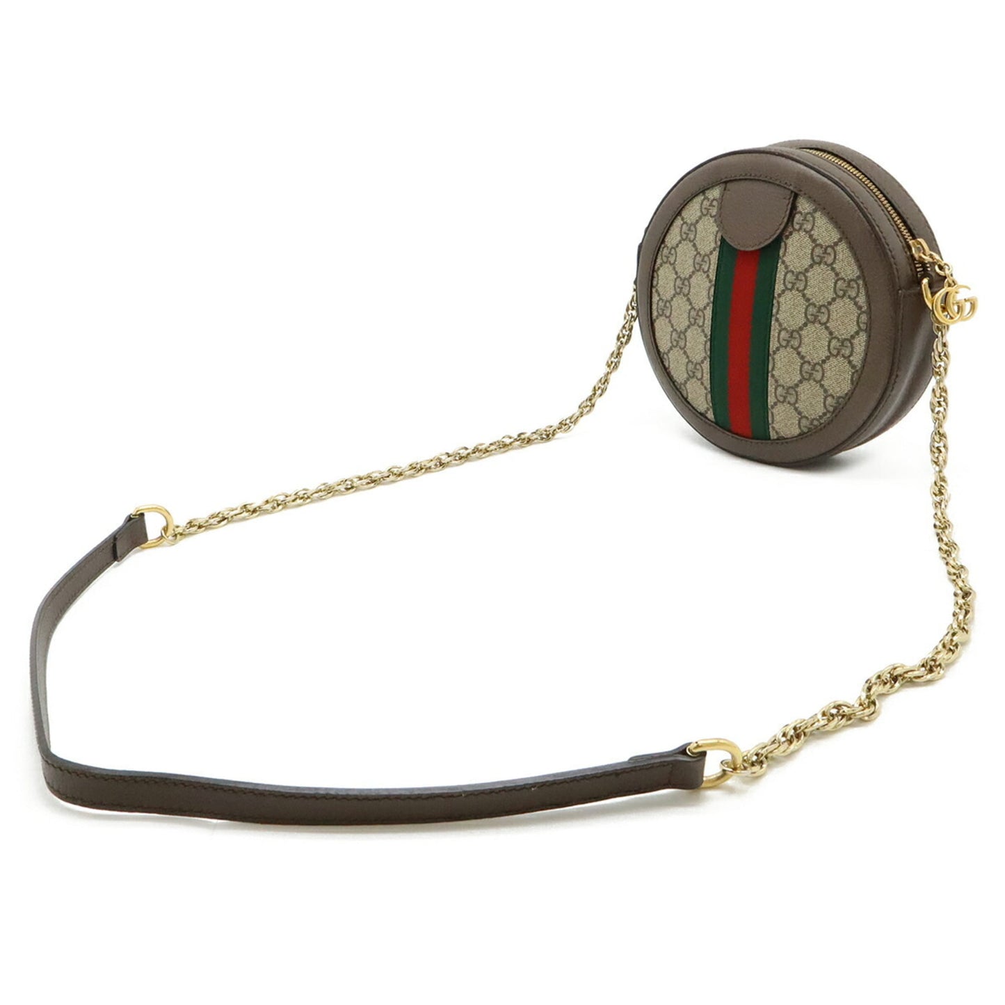 Gucci Beige Brown Green Red Color Gg Supreme Pvc Pochette Shoulder Bag ( )