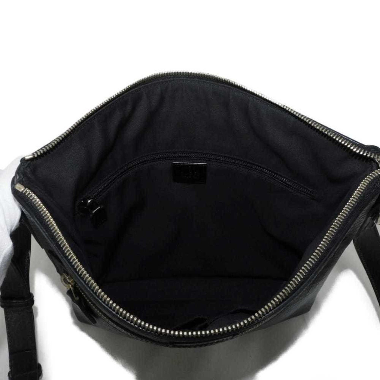 Gucci Diamante Black Leather Messenger Bag Shoulder Bag ( )