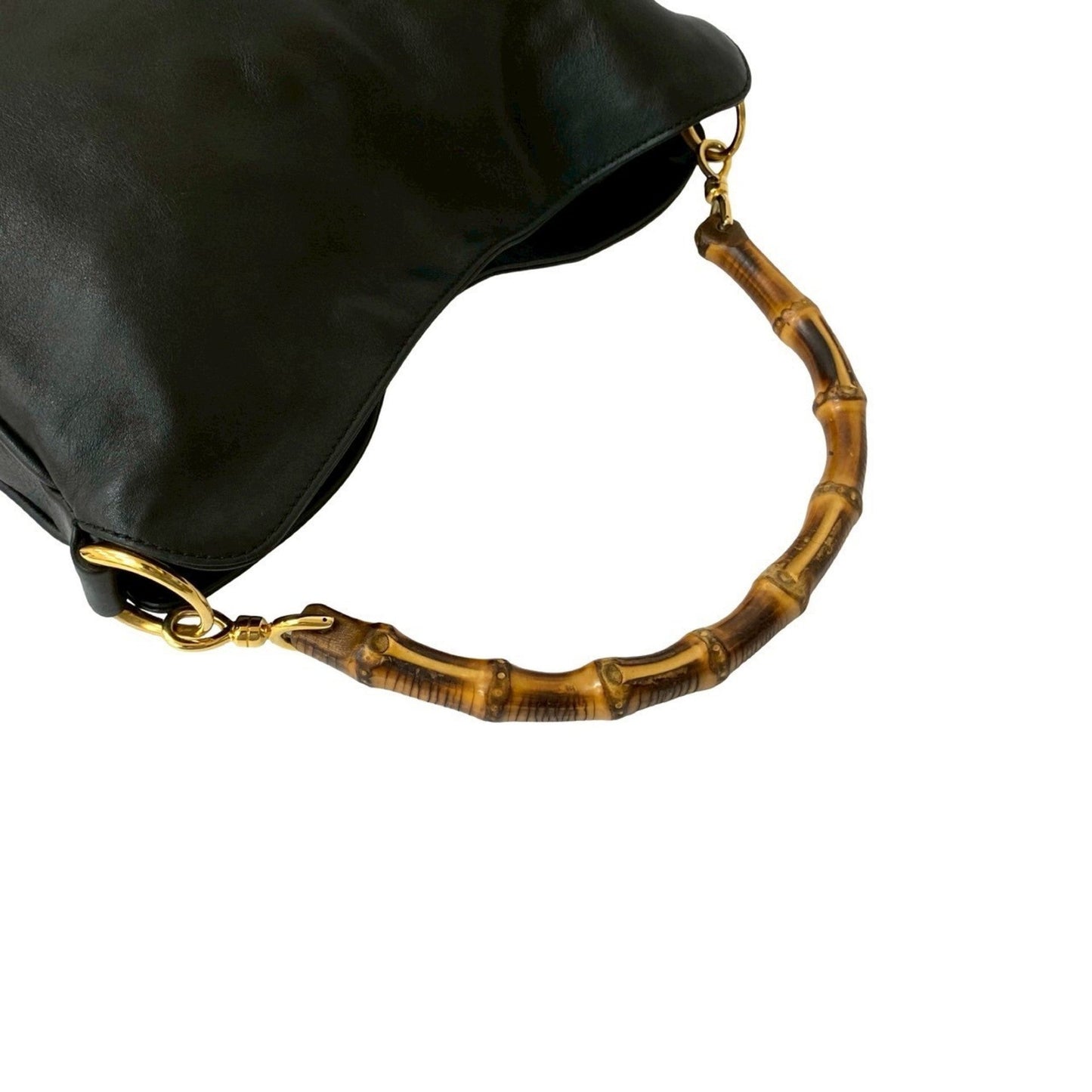 Gucci Black Leather Handbag Tote Bag ( )