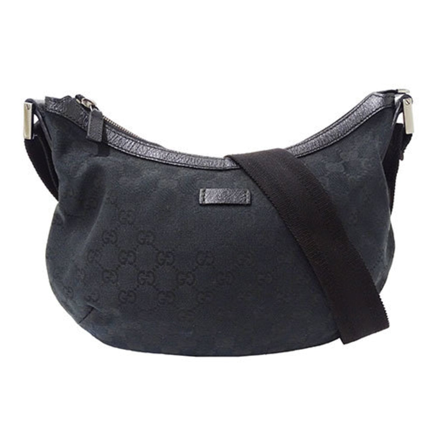 Gucci Black Gg Canvas Shoulder Bag