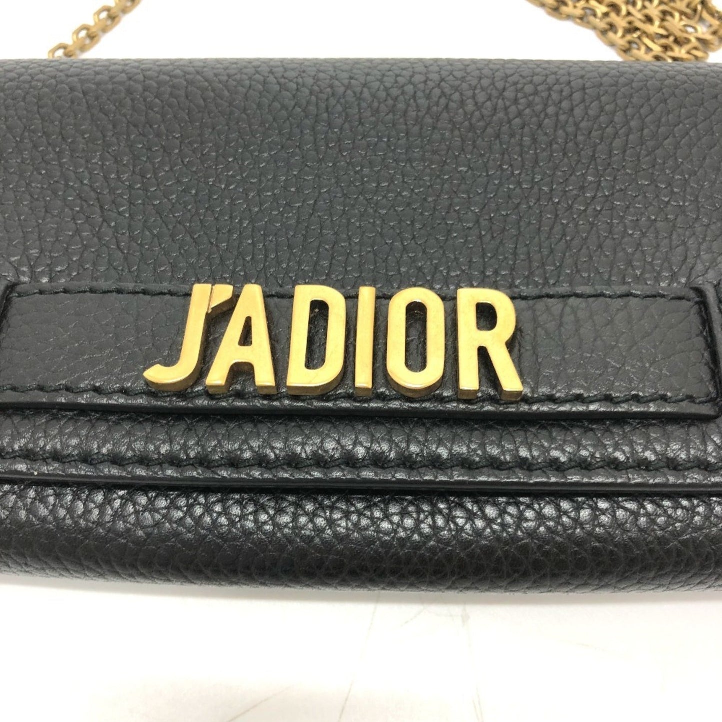 Christian Dior Black Leather Chain/Shoulder Wallet ()