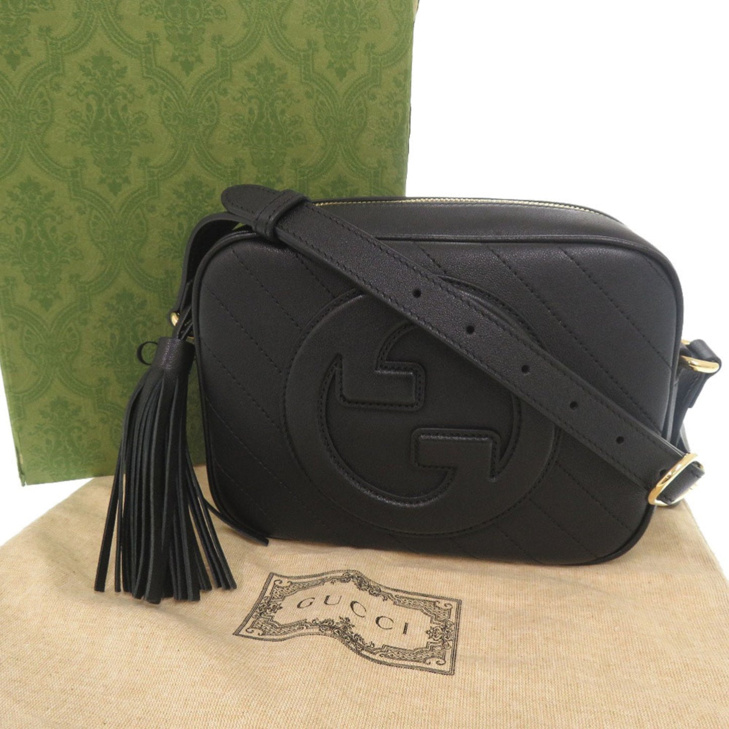 Gucci Black Leather Shoulder Bag ( )