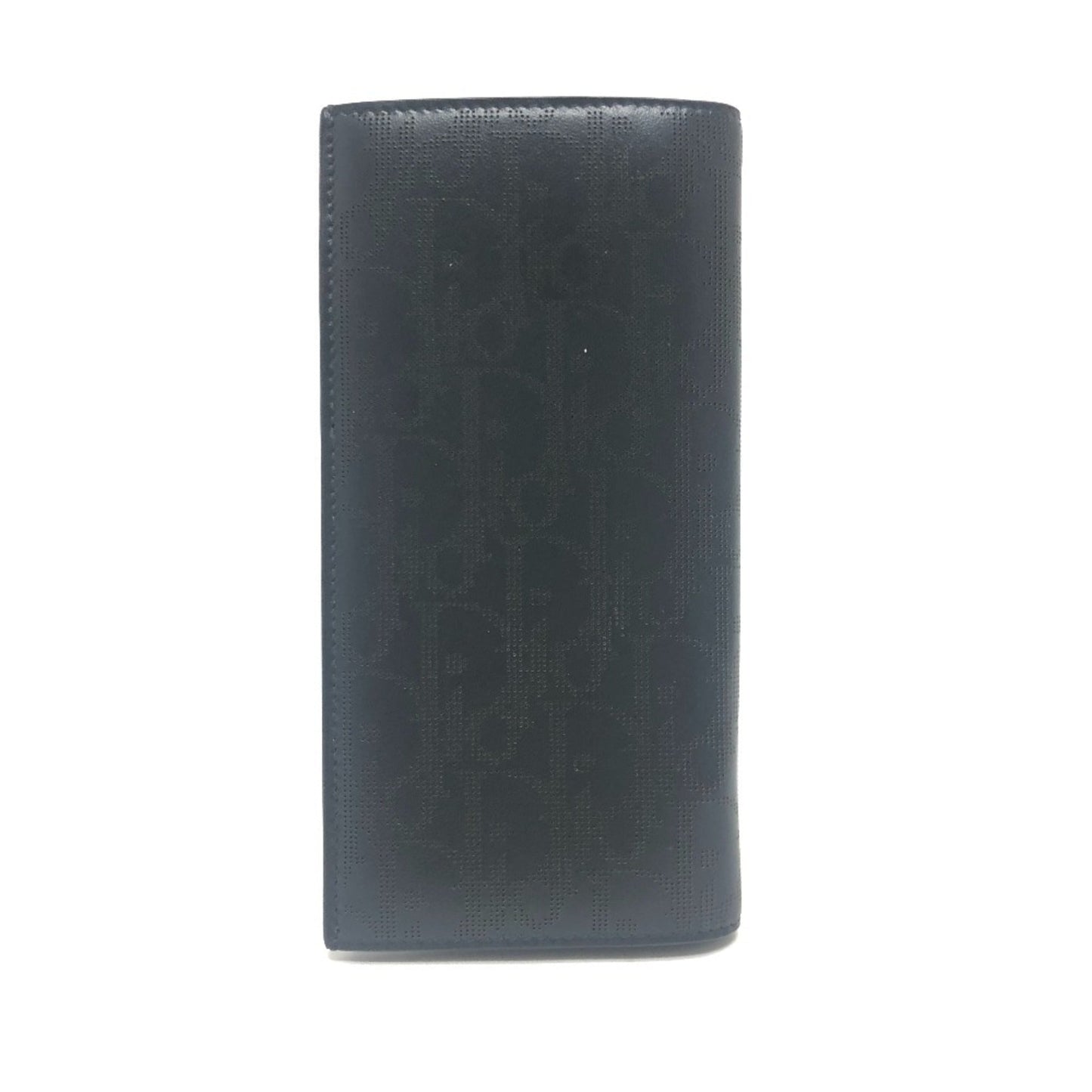 Christian Dior Black Leather Long Wallet (Bi-Fold) ()