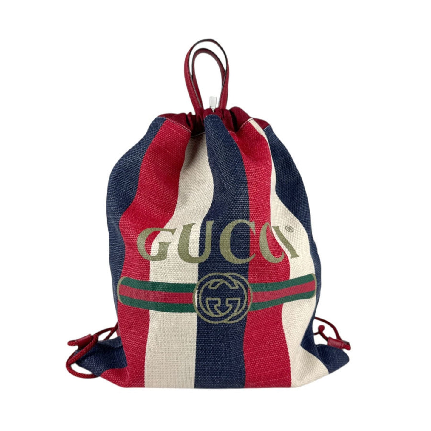 Gucci Blue Red Color White Backpack ( )