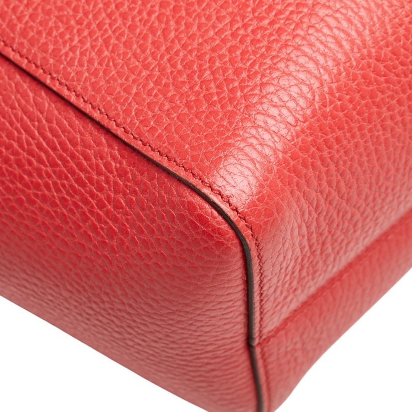 Gucci Pink Red Color Leather Handbag Tote Bag ( )